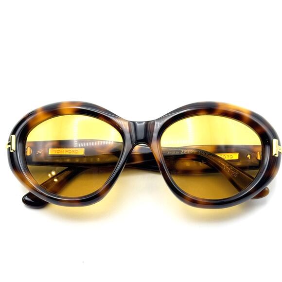 Tom Ford Sunglasses FT1328 53E Havana Oval Frame Brown Lens 55mm Icon Collection main image 14